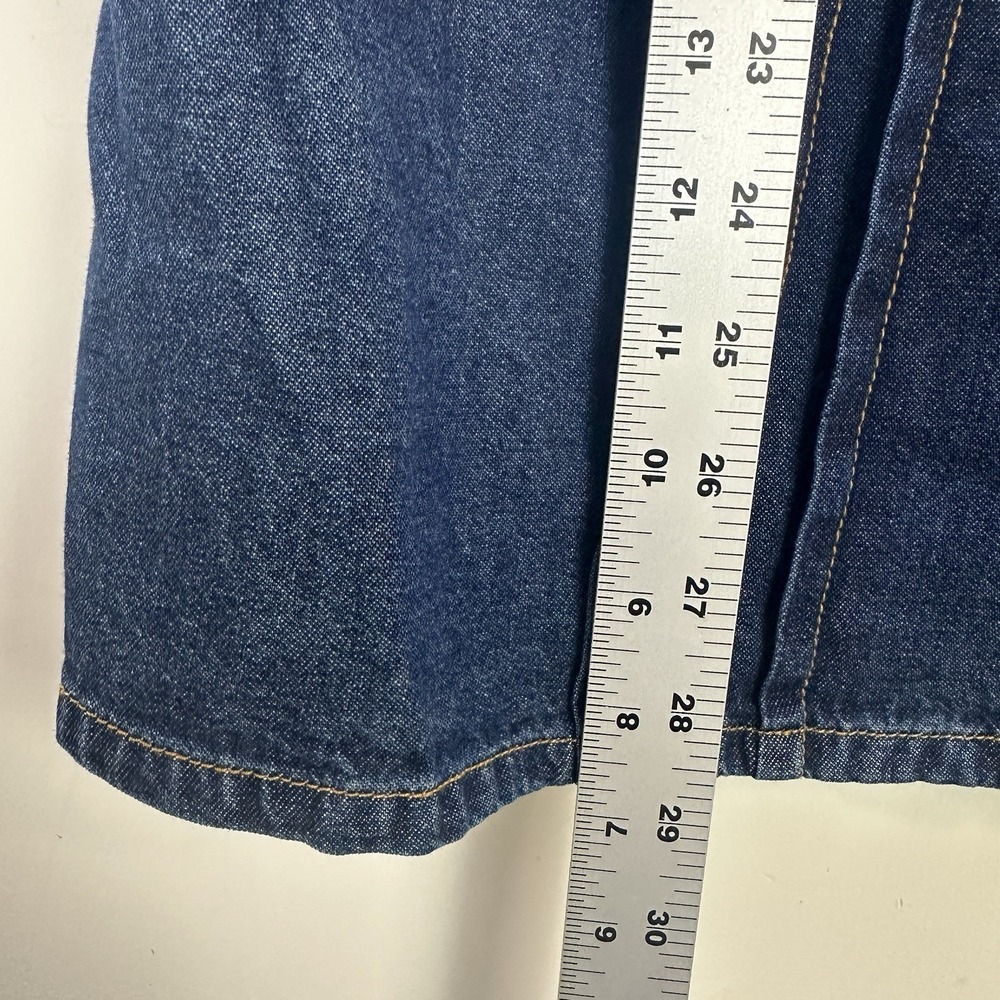 Vintage Teddi Womens Denim Button Up Shirt 2X Blue Beaded Pleated Western Boho - Picture 8 of 9